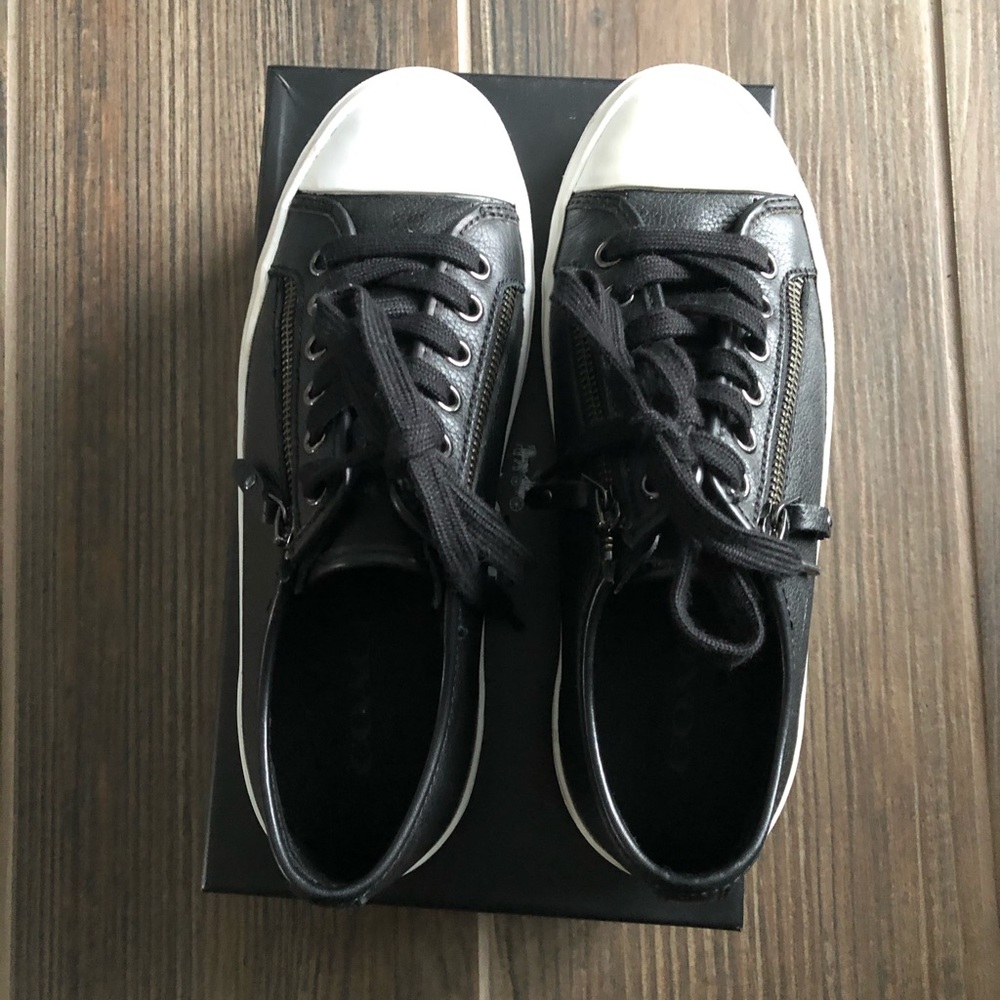 Coach Empire Zipper Black Leather Sneaker
